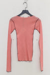 BASERANGE Ribbed Long Sleeve Top T-Shirt TTVL Collection France BAS-TTVL-RBV-WI22-BSH Ruby Red